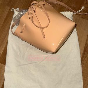 Mansur Gavriel Mini Bucket Bag Patent Nude
